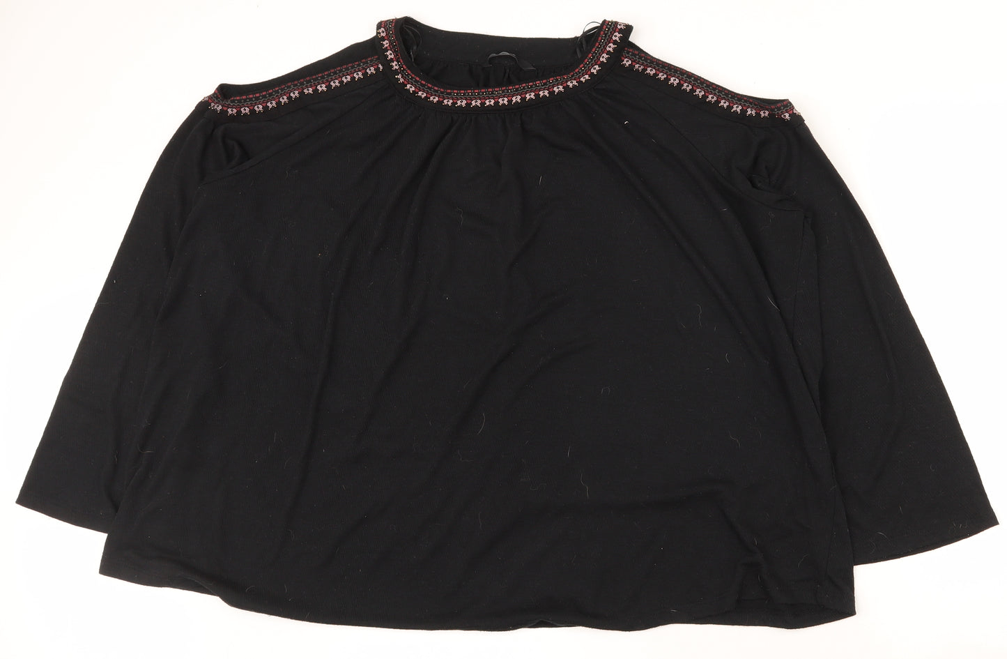 George Womens Black  Polyester Basic T-Shirt Size 18 Round Neck