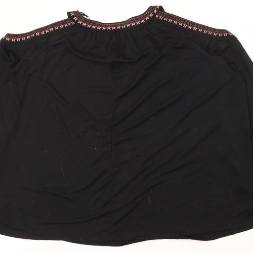 George Womens Black  Polyester Basic T-Shirt Size 18 Round Neck