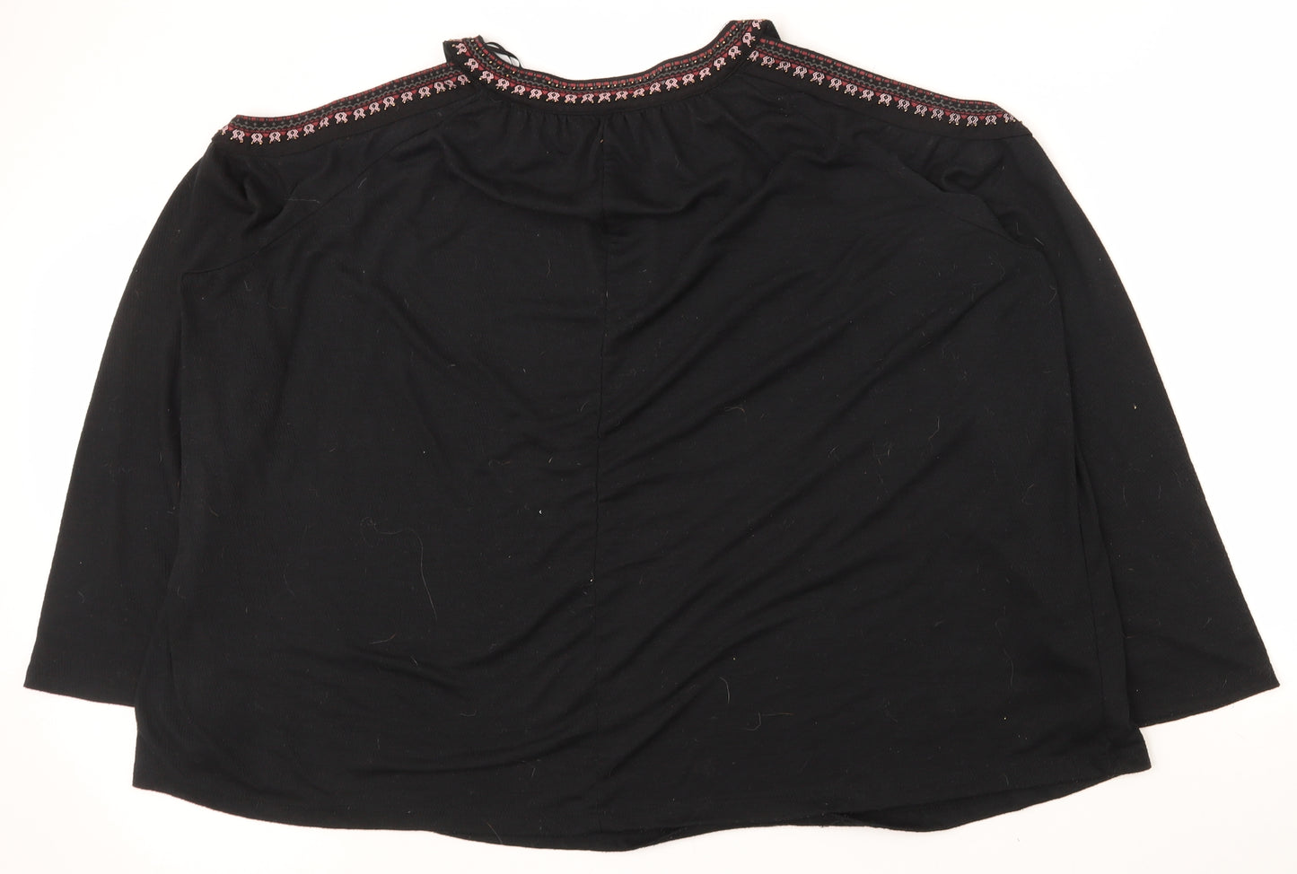 George Womens Black  Polyester Basic T-Shirt Size 18 Round Neck