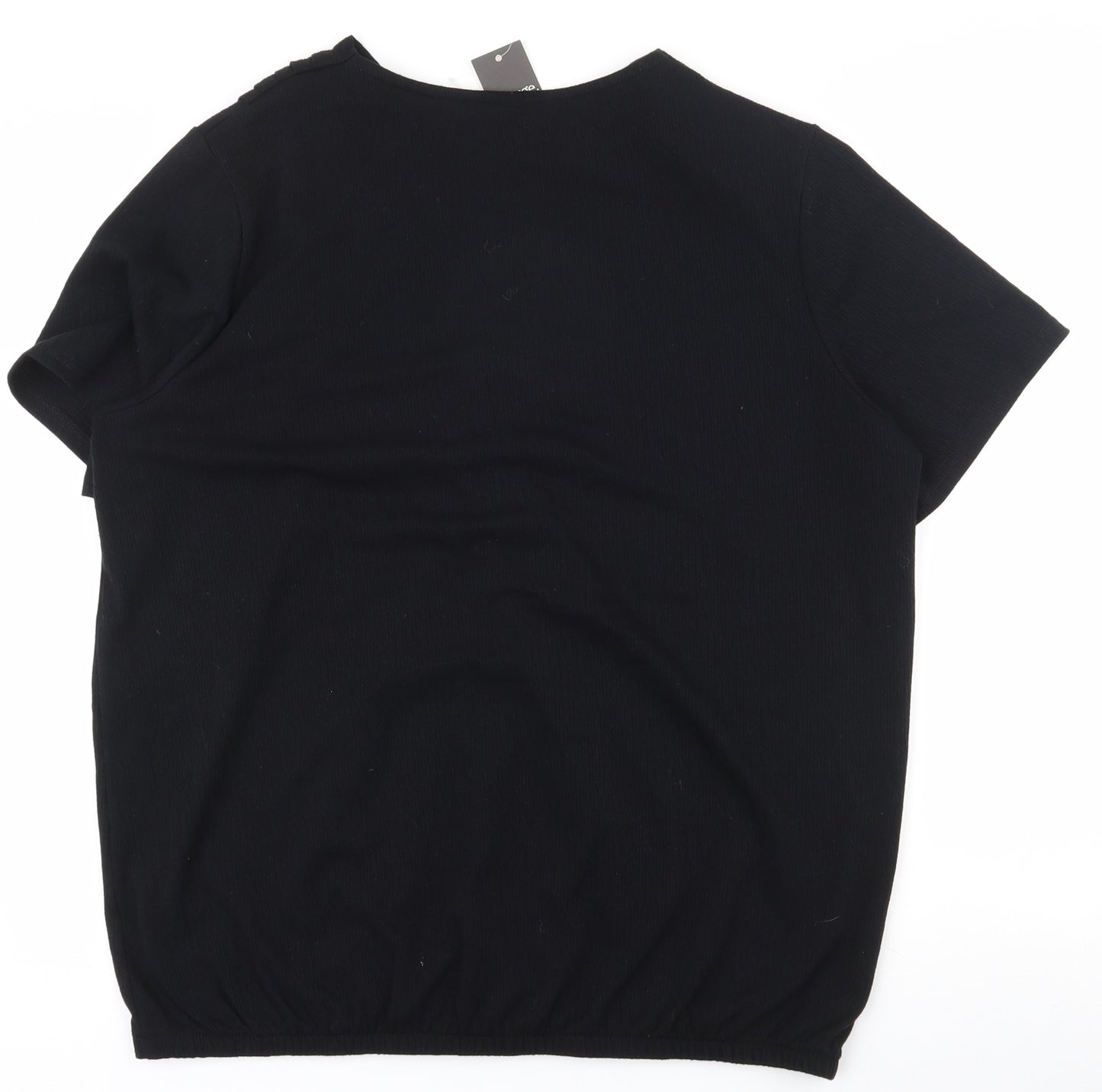 George Womens Black  Polyester Basic T-Shirt Size 18 V-Neck