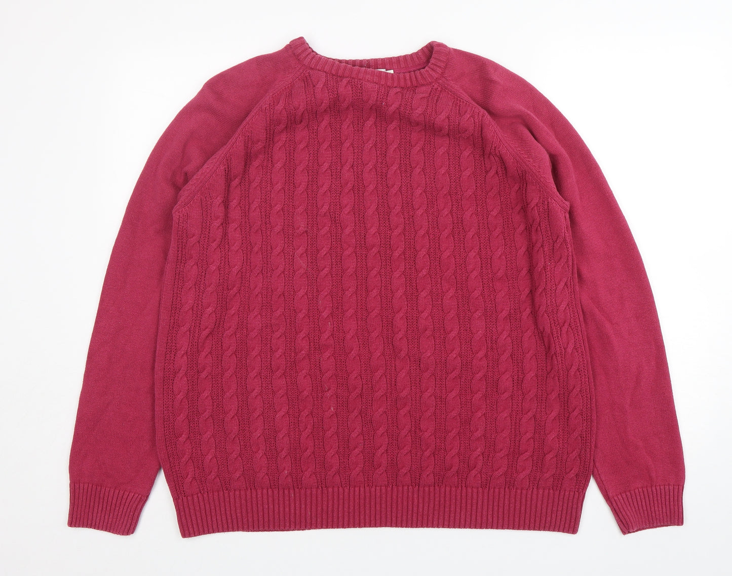 Cotton Traders Womens Purple Round Neck  Cotton Pullover Jumper Size XL