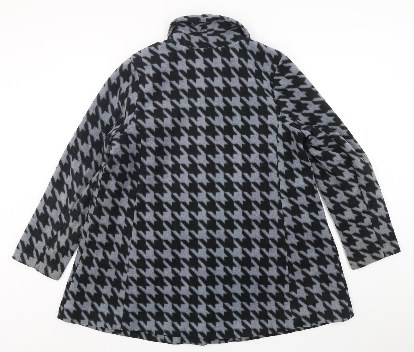 Bob Marcke Womens Multicoloured Houndstooth  Overcoat Coat Size L  Button