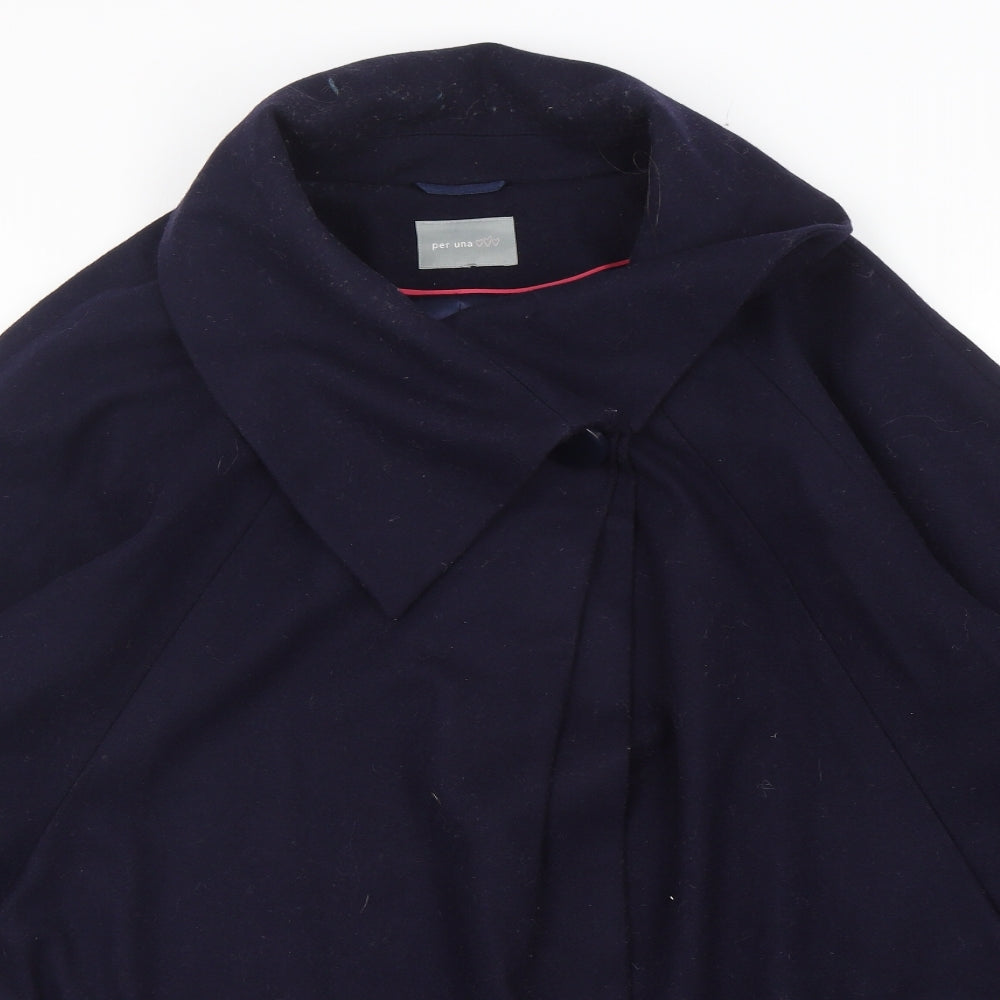 Per Una  Womens Blue   Overcoat Coat Size 20  Snap