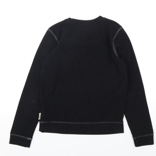 Quencha Boys Black  Polyester Basic T-Shirt Size 12 Years Round Neck Pullover