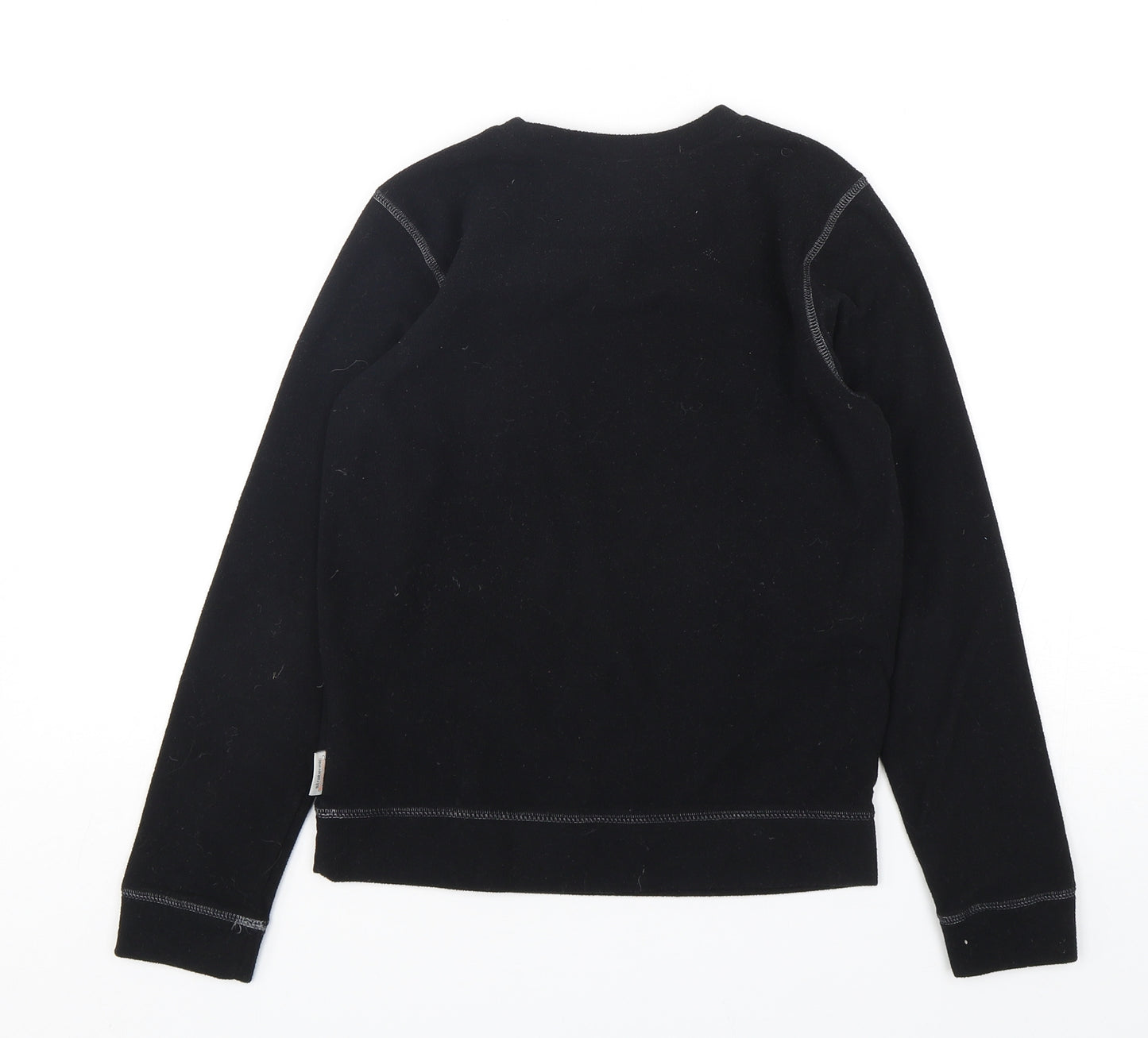 Quencha Boys Black  Polyester Basic T-Shirt Size 12 Years Round Neck Pullover