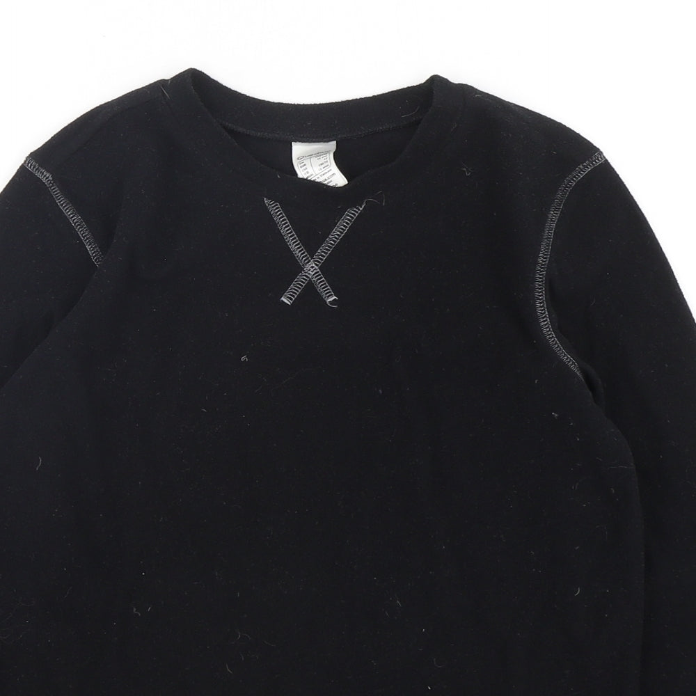 Quencha Boys Black  Polyester Basic T-Shirt Size 12 Years Round Neck Pullover
