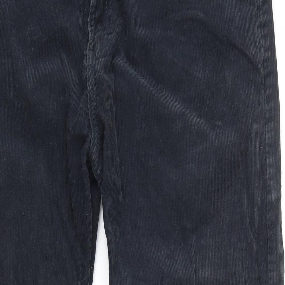 Marks and Spencer Mens Blue  Cotton Chino Trousers Size 36 L31 in Regular Buckle