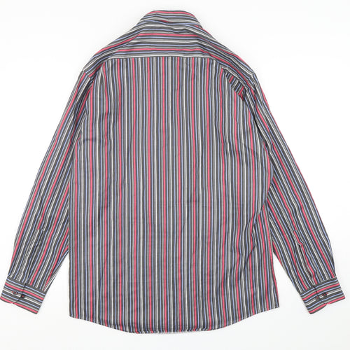 Daniel Grahame Mens Multicoloured Animal Print Cotton  Button-Up Size L Collared Button
