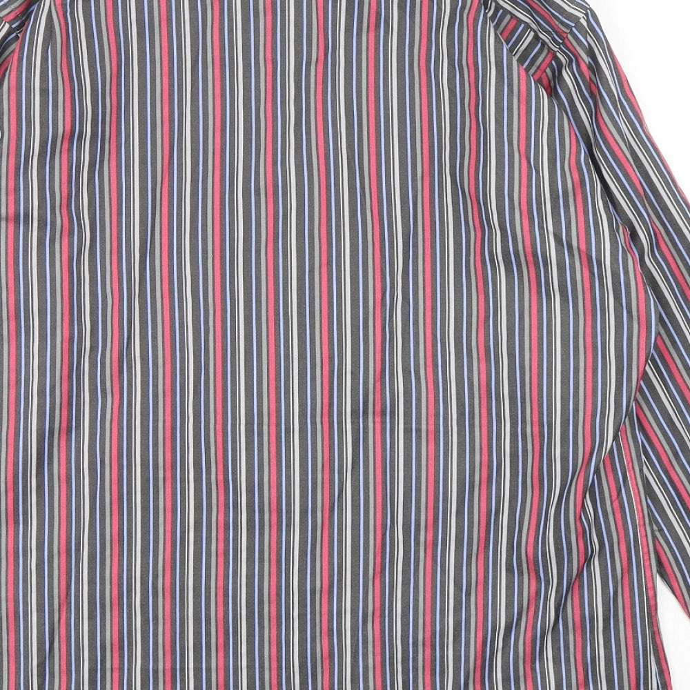 Daniel Grahame Mens Multicoloured Animal Print Cotton  Button-Up Size L Collared Button