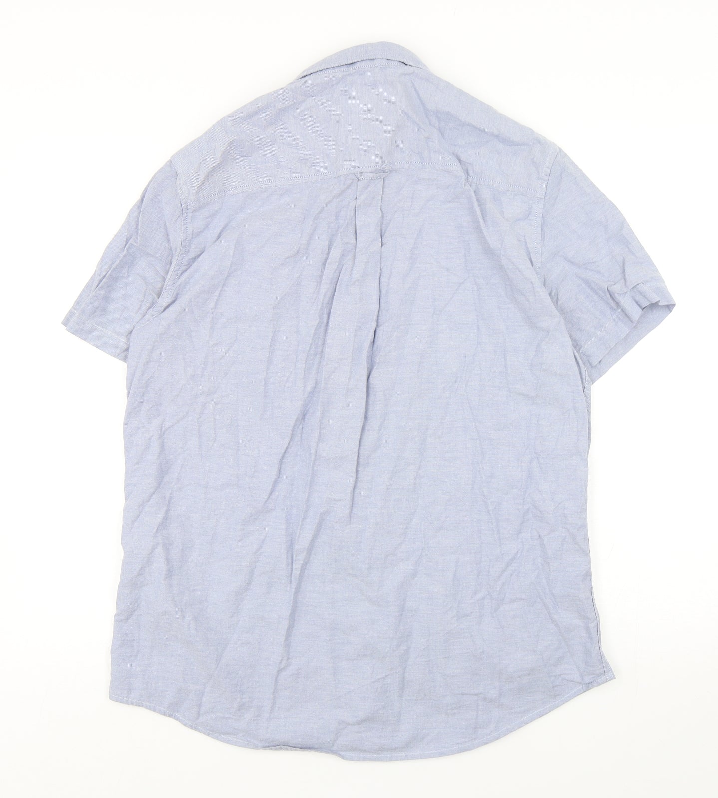 Burton  Mens Blue  Cotton  Button-Up Size L Collared Button