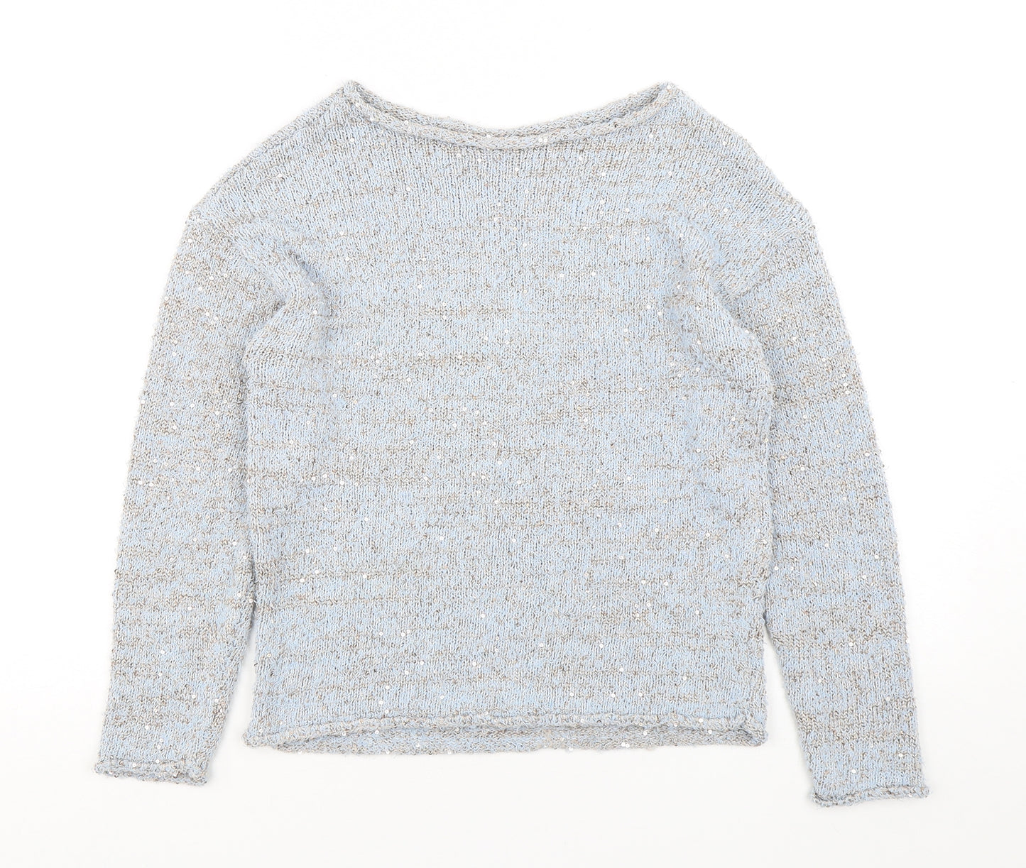 George Womens Blue Round Neck  Polyester Pullover Jumper Size 8