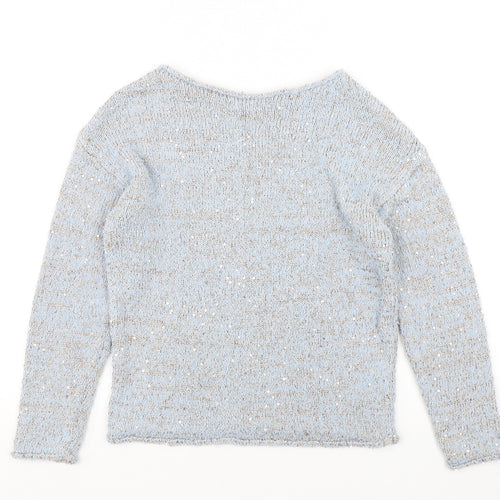 George Womens Blue Round Neck  Polyester Pullover Jumper Size 8