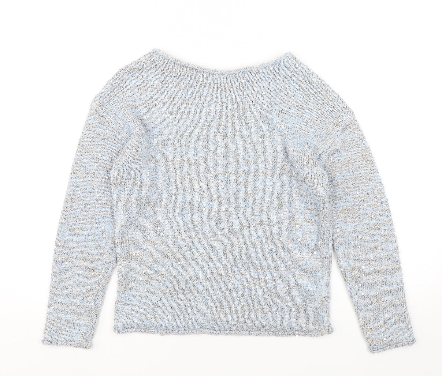 George Womens Blue Round Neck  Polyester Pullover Jumper Size 8