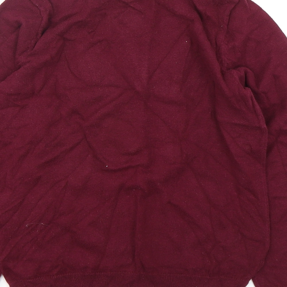 H&M Girls Purple Round Neck  Cotton Pullover Jumper Size 7-8 Years  Pullover - Deer Print