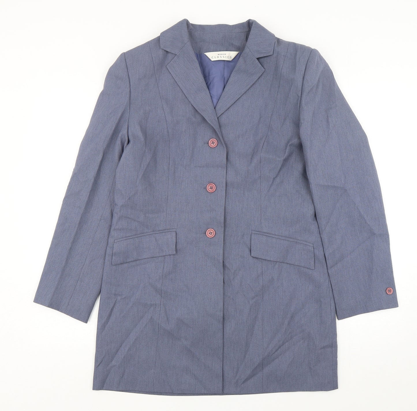 Modern Classic Womens Grey  Polyester Jacket Suit Jacket Size 12