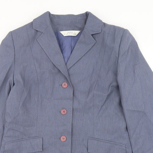 Modern Classic Womens Grey  Polyester Jacket Suit Jacket Size 12