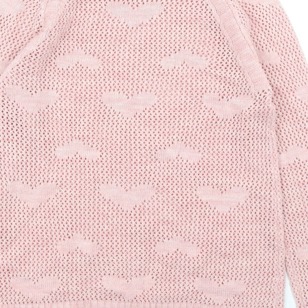 Tammy  Girls Pink Round Neck  Acrylic Pullover Jumper Size 14-15 Years  Pullover