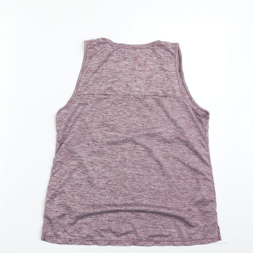 Dunnes Stores Womens Purple Geometric 100% Polyester Basic Tank Size 8 Scoop Neck Pullover