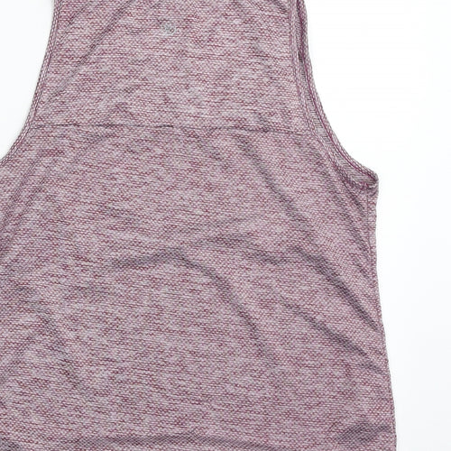Dunnes Stores Womens Purple Geometric 100% Polyester Basic Tank Size 8 Scoop Neck Pullover