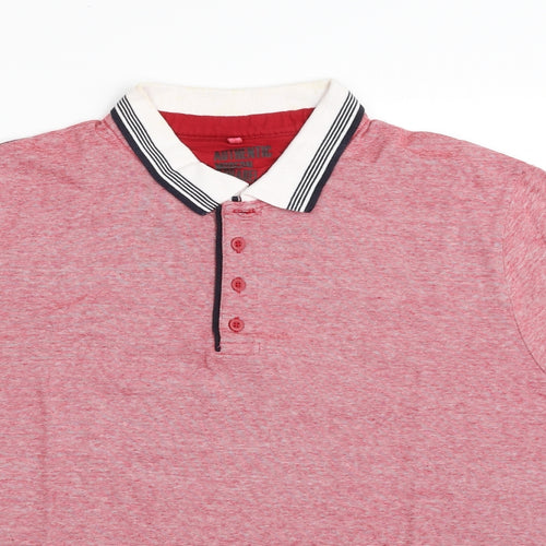 TU Mens Pink  100% Cotton  Polo Size XL Collared Button