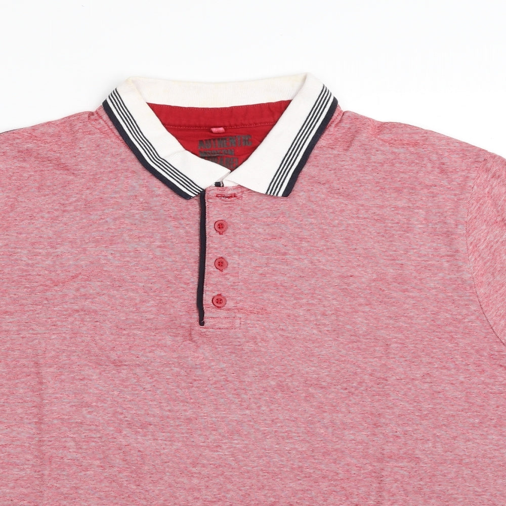 TU Mens Pink  100% Cotton  Polo Size XL Collared Button