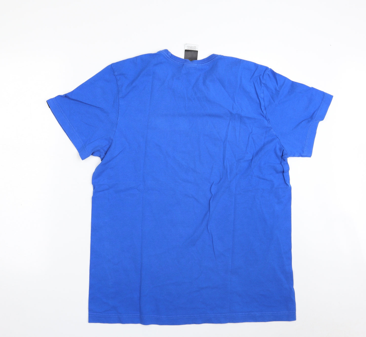 adidas Mens Blue  Cotton  T-Shirt Size M Round Neck  - Worldwide Sport