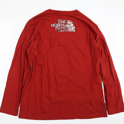 The North Face Mens Red  Cotton  T-Shirt Size 2XL Crew Neck