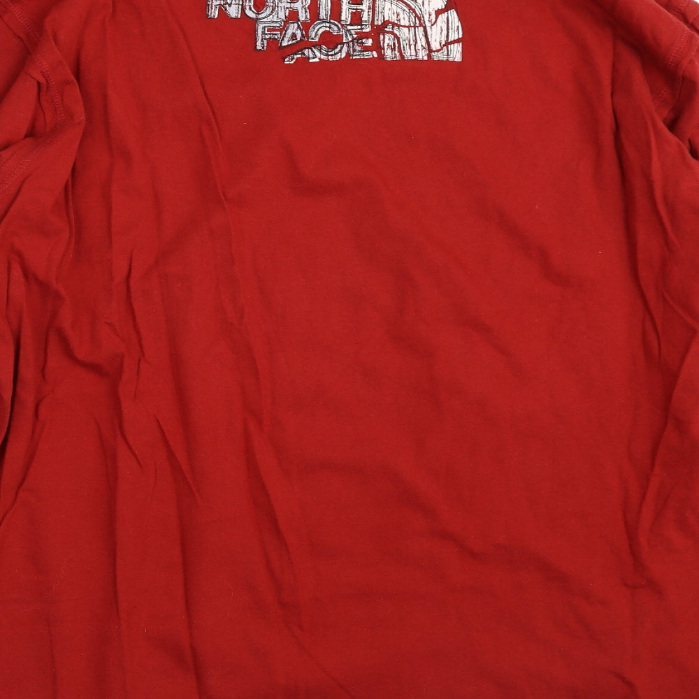The North Face Mens Red  Cotton  T-Shirt Size 2XL Crew Neck