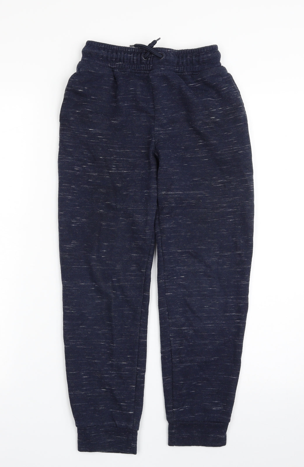 Primark Boys Blue Flecked Cotton Jogger Trousers Size 9-10 Years  Regular Drawstring