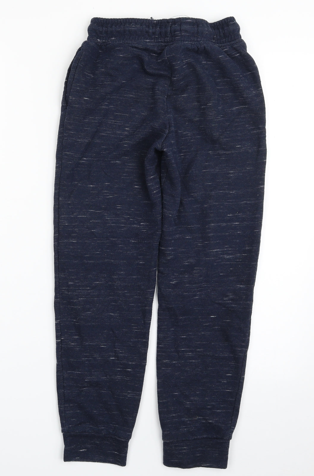 Primark Boys Blue Flecked Cotton Jogger Trousers Size 9-10 Years  Regular Drawstring