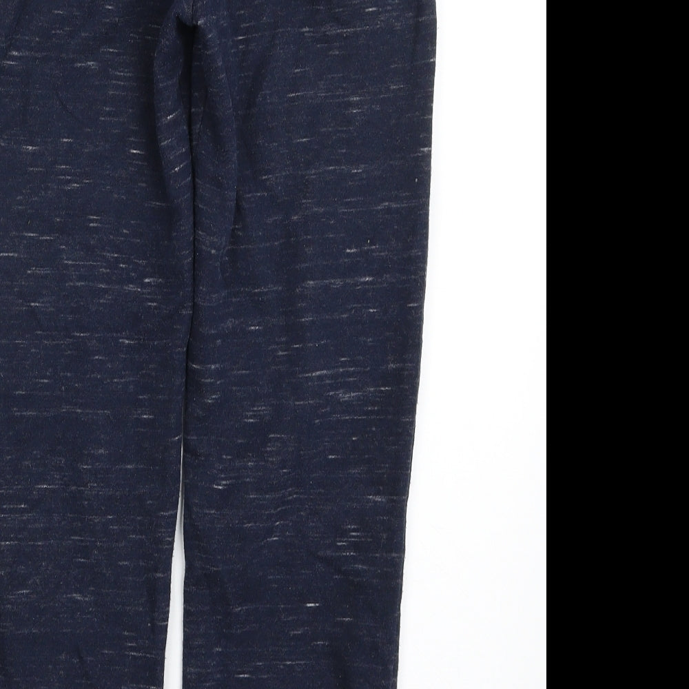 Primark Boys Blue Flecked Cotton Jogger Trousers Size 9-10 Years  Regular Drawstring