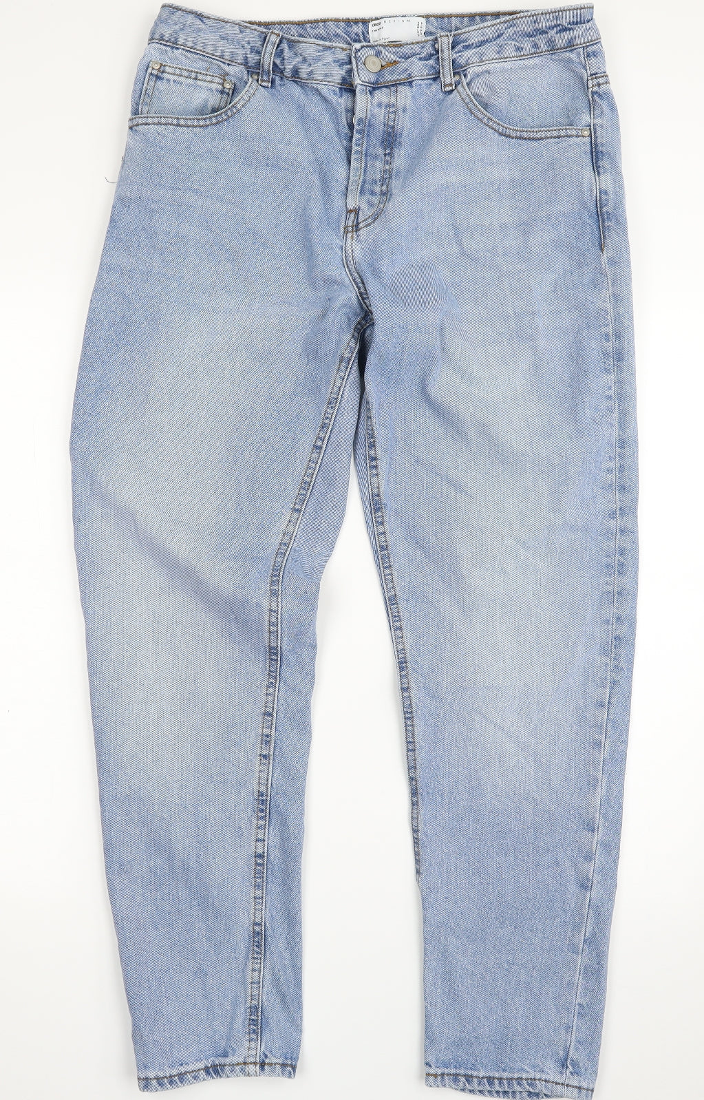 ASOS Mens Blue  Cotton Tapered Jeans Size 34 in L32 in Regular Button
