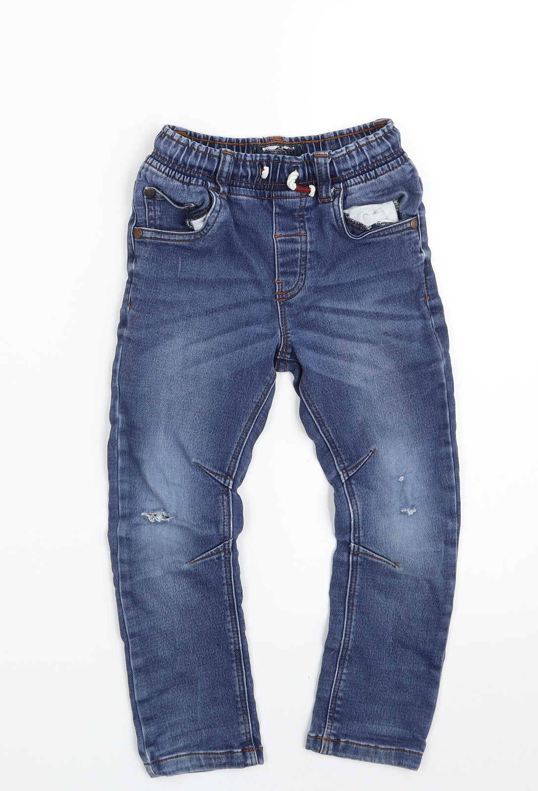 NEXT Boys Blue  Cotton Tapered Jeans Size 3-4 Years  Slim  - Distressed
