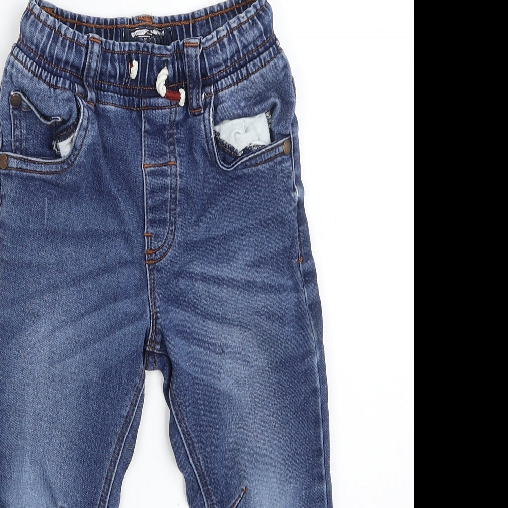 NEXT Boys Blue  Cotton Tapered Jeans Size 3-4 Years  Slim  - Distressed