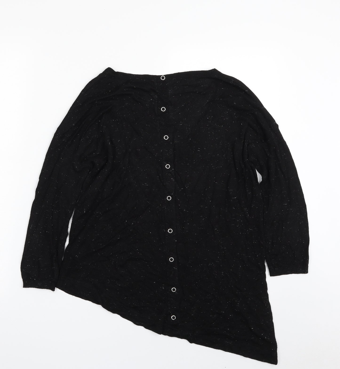 NEXT Womens Black V-Neck  Viscose Pullover Jumper Size 8