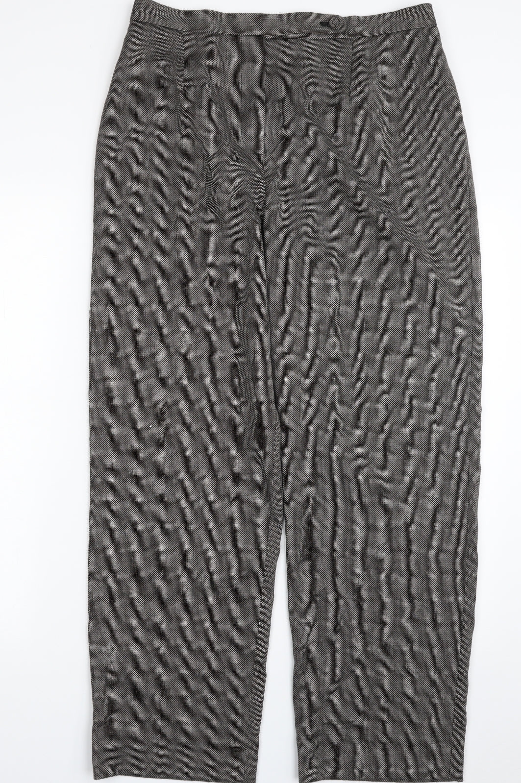 Eastex Womens Black Geometric Polyester Trousers  Size 14 L28 in Regular Zip