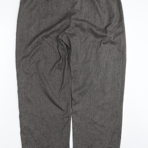 Eastex Womens Black Geometric Polyester Trousers  Size 14 L28 in Regular Zip