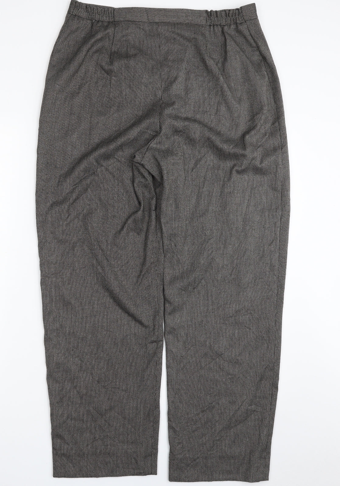 Eastex Womens Black Geometric Polyester Trousers  Size 14 L28 in Regular Zip