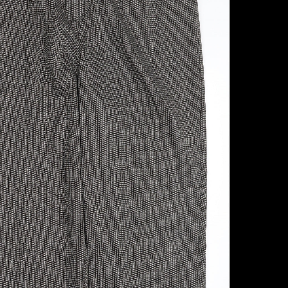 Eastex Womens Black Geometric Polyester Trousers  Size 14 L28 in Regular Zip