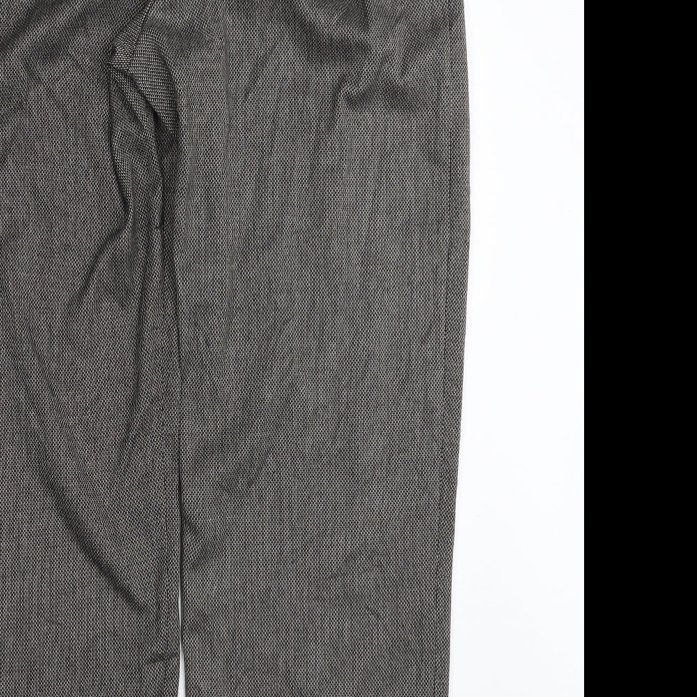 Eastex Womens Black Geometric Polyester Trousers  Size 14 L28 in Regular Zip