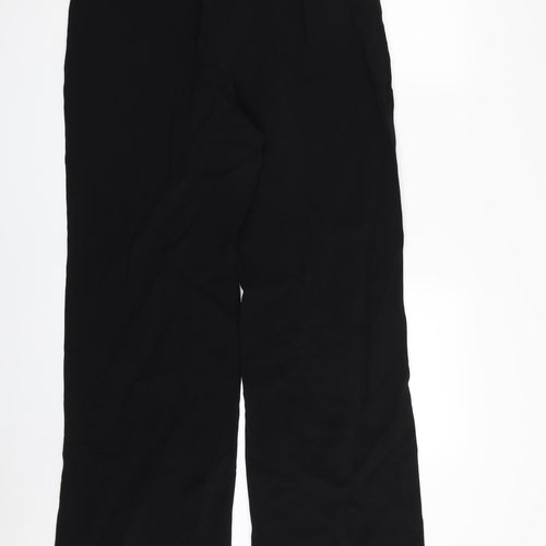 Autograph Womens Black  Acetate Trousers  Size 14 L32 in Regular Zip