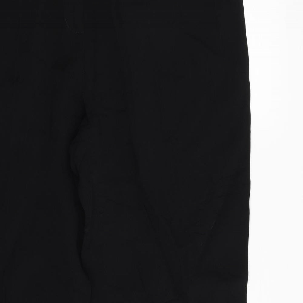 Autograph Womens Black  Acetate Trousers  Size 14 L32 in Regular Zip