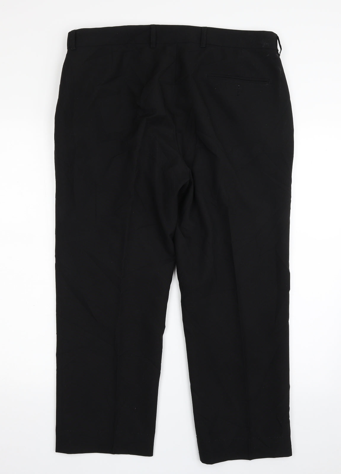 George Mens Black  Polyester Trousers  Size 36 in L29 in Regular Zip