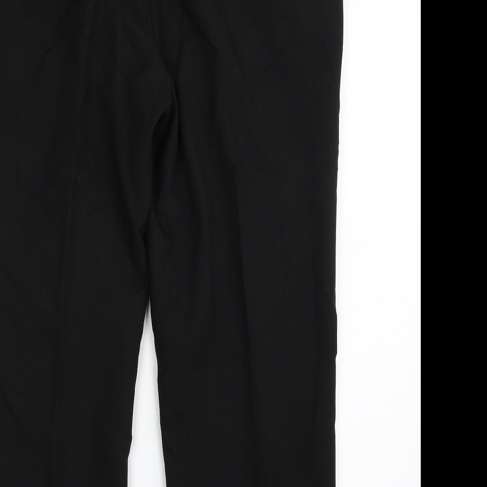 George Mens Black  Polyester Trousers  Size 36 in L29 in Regular Zip