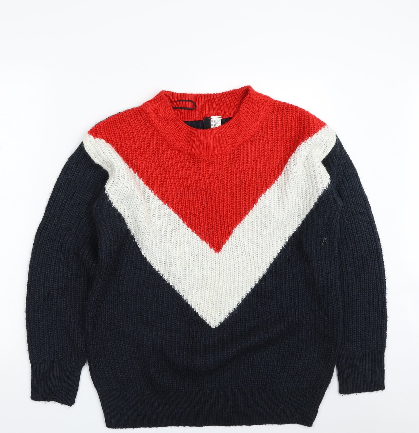 H&M Womens Multicoloured Crew Neck  Acrylic Pullover Jumper Size XS