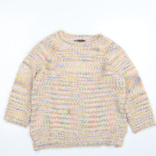 Miss Selfridge Womens Multicoloured Crew Neck  Polyester Pullover Jumper Size 8