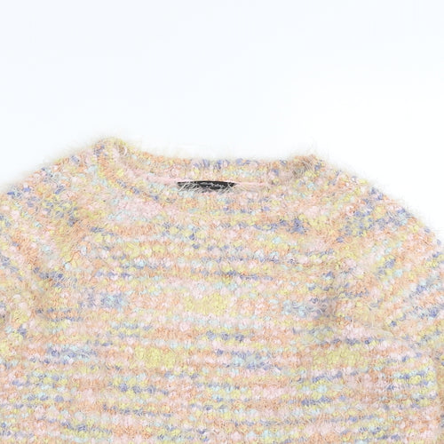 Miss Selfridge Womens Multicoloured Crew Neck  Polyester Pullover Jumper Size 8