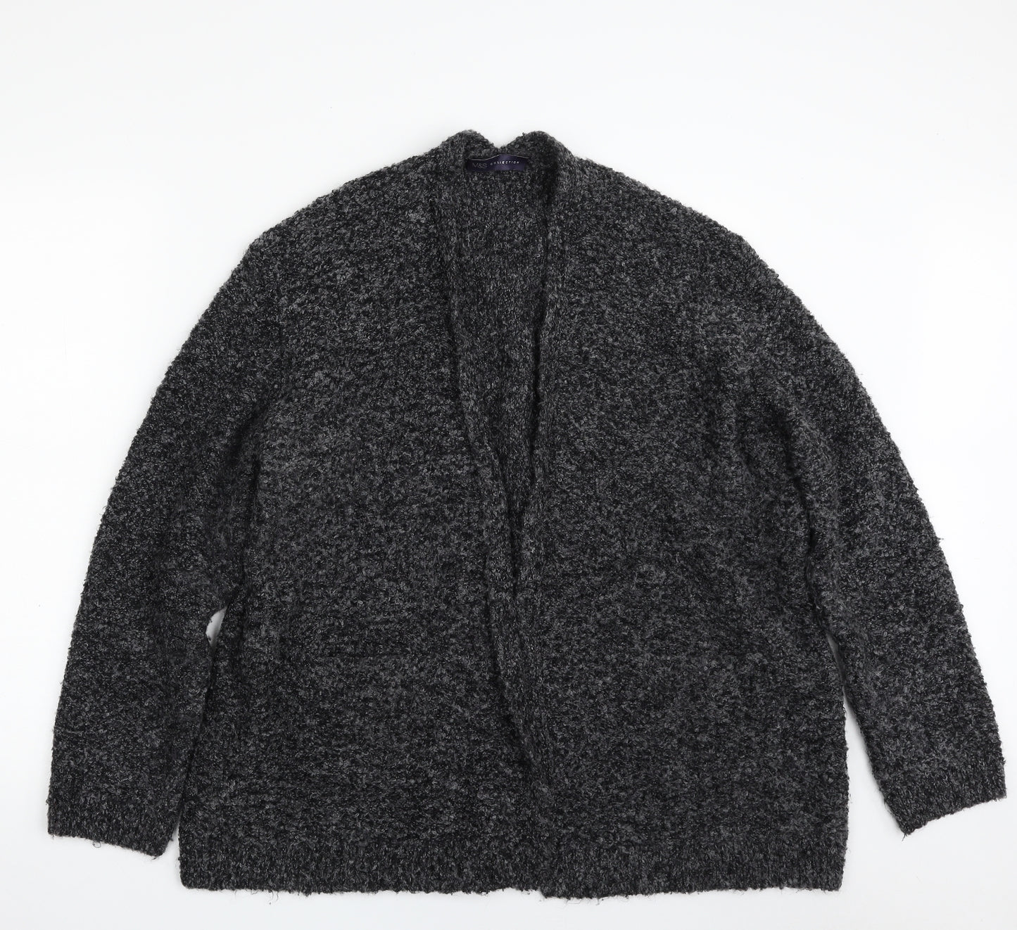 Marks and Spencer Womens Grey V-Neck  Acrylic Cardigan Jumper Size XL