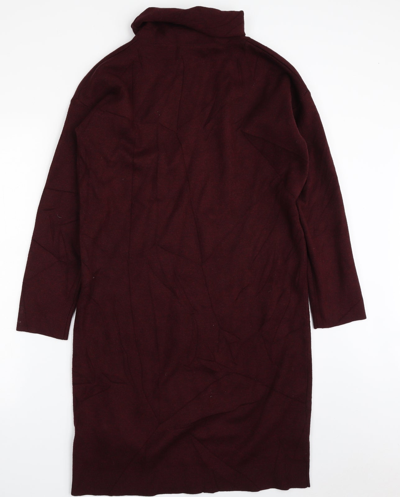 Massimo Dutti Womens Purple  Viscose Jumper Dress  Size S  Roll Neck Pullover