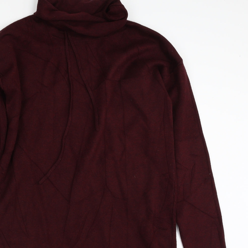 Massimo Dutti Womens Purple  Viscose Jumper Dress  Size S  Roll Neck Pullover